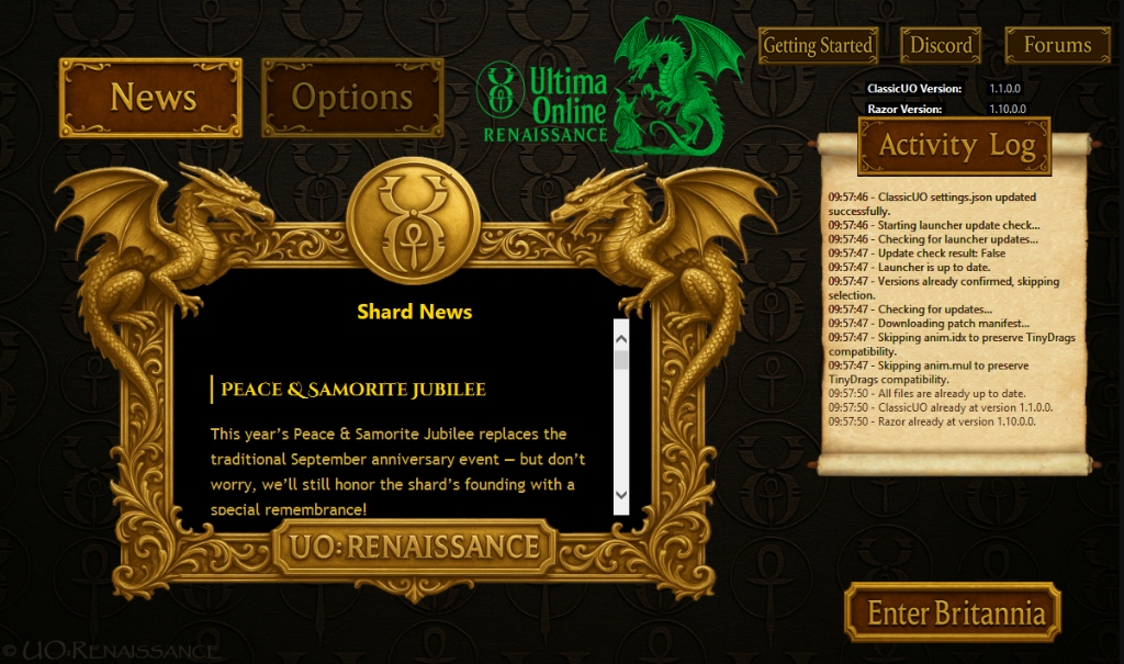 UO:Renaissance Launcher screenshot