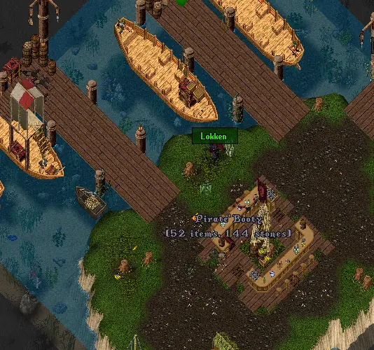 Bartender mini boss on center island and locked chest