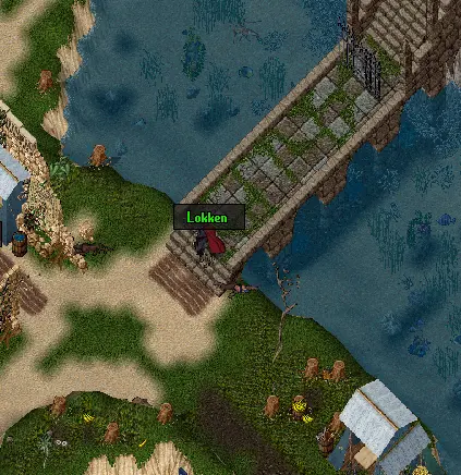 Officer on stone bridge, caster quartermaster and digger