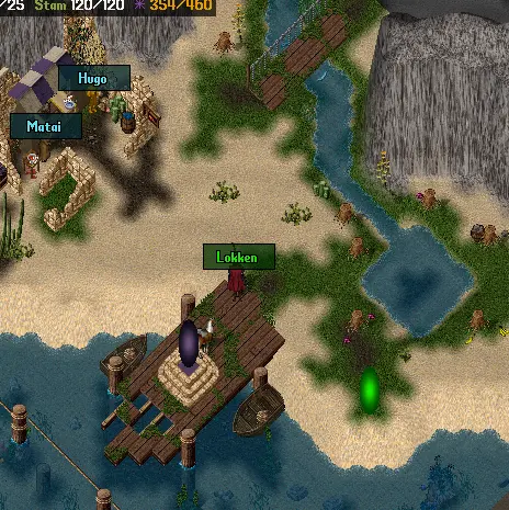 Small starting island and bridge northward