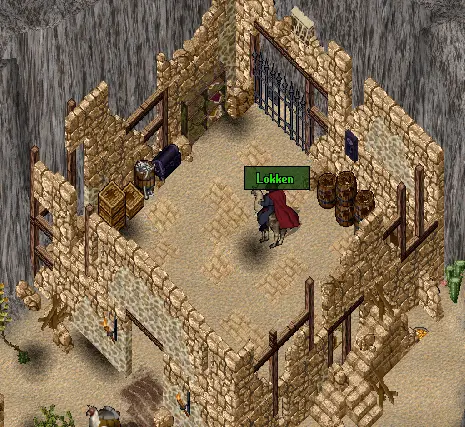 Building chest and downstairs pathway