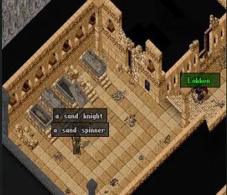 Lower hallway with Sand Knight and Sand Spinner